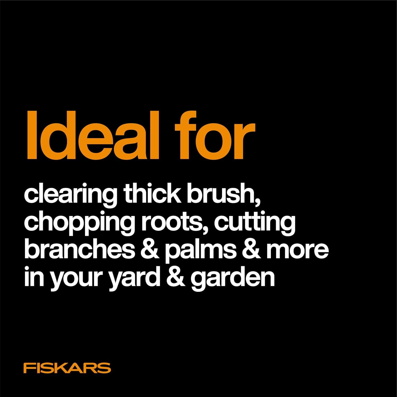 imageFiskars Machete Knife Machete For Cutting Trees Heavy Duty 18Inch Bushcraft Axe Branch Cutter with RustResistant and LowFriction Blade Coating and Nylon Sheath