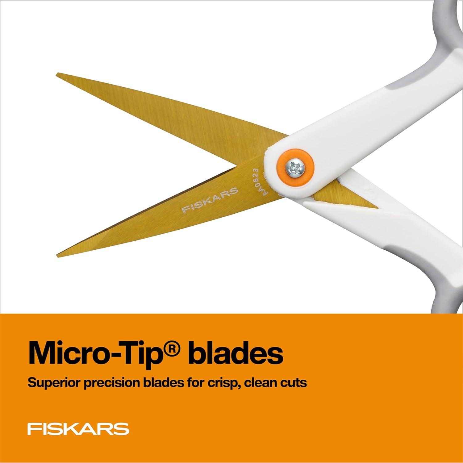 imageFiskars RazorEdge Fabric Scissors  9quot Heavy Duty Fabric Shears with Ergonomic Handle  OrangeTitanium