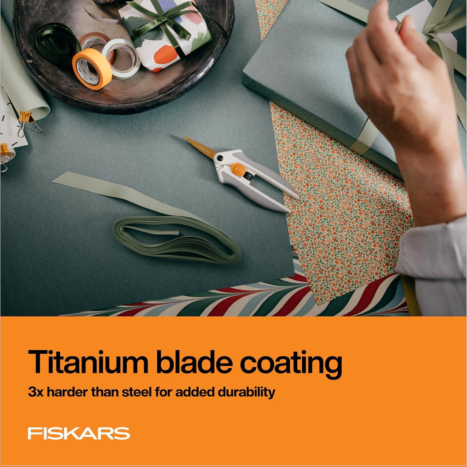 imageFiskars RazorEdge Fabric Scissors  9quot Heavy Duty Fabric Shears with Ergonomic Handle  OrangeTitanium