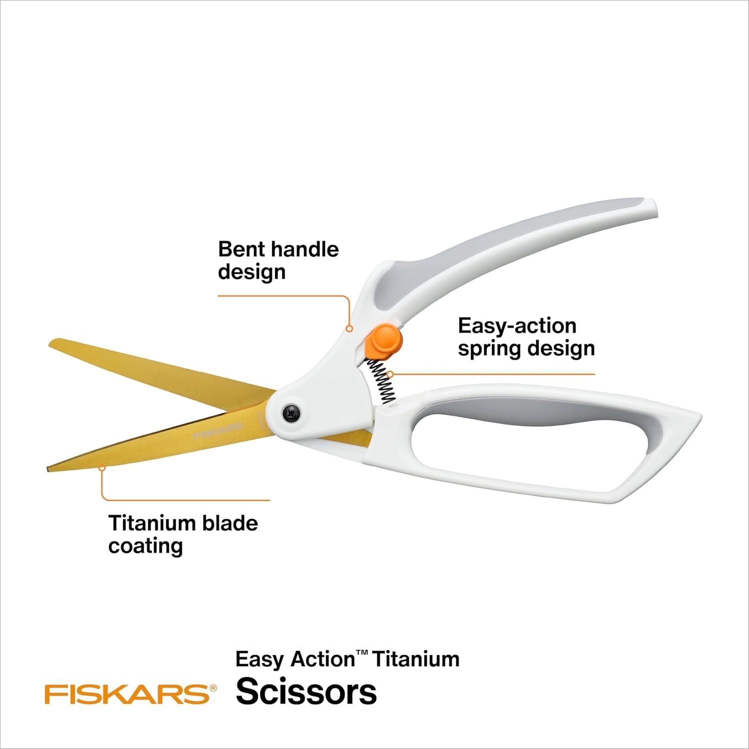 imageFiskars RazorEdge Fabric Scissors  9quot Heavy Duty Fabric Shears with Ergonomic Handle  OrangeTitanium