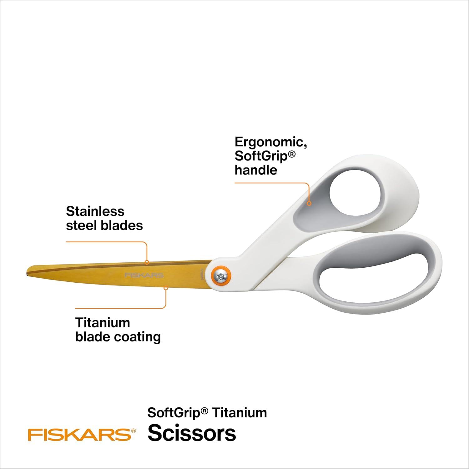 imageFiskars RazorEdge Fabric Scissors  9quot Heavy Duty Fabric Shears with Ergonomic Handle  OrangeTitanium