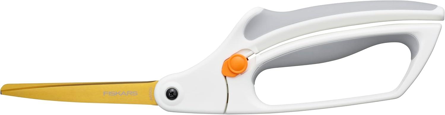 imageFiskars RazorEdge Fabric Scissors  9quot Heavy Duty Fabric Shears with Ergonomic Handle  OrangeTitanium