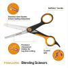 imageFiskars Pet Blending Scissors Dog and Cat Grooming Scissors Serrated Teeth for Thinning ampamp SoftGrip Handle 65 OrangeBlack
