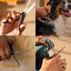imageFiskars Pet Blending Scissors Dog and Cat Grooming Scissors Serrated Teeth for Thinning ampamp SoftGrip Handle 65 OrangeBlack