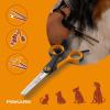 imageFiskars Pet Blending Scissors Dog and Cat Grooming Scissors Serrated Teeth for Thinning ampamp SoftGrip Handle 65 OrangeBlack