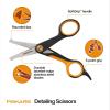 imageFiskars Pet Detailing Scissors Dog ampamp Cat Grooming Scissors Rounded Tips ampamp SoftGrip Handle for Delicate Areas 55 OrangeBlack