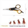 imageFiskars Pet Detailing Scissors Dog ampamp Cat Grooming Scissors Rounded Tips ampamp SoftGrip Handle for Delicate Areas 55 OrangeBlack