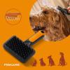 imageFiskars Pet Massage Brush Cat and Dog Brush Flexible Silicone Bristles ampamp SoftGrip Handle for Gentle Deshedding 65 OrangeBlack