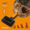 imageFiskars Pet Slicker Brush Cat and Dog Brush for Shedding Fine Bristles ampamp SoftGrip Handle for Gentle Grooming 65 OrangeBlack