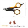 imageFiskars Pet Small Pet Nail Clippers Cat and Dog Nail Clippers Precision Stainless Steel Blades ampamp SoftGrip Handle 425 OrangeBlack