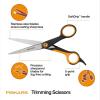 imageFiskars Pet Trimming Scissors Dog ampamp Cat Grooming Scissors Precision Stainless Steel Blades ampamp SoftGrip Handle 675 OrangeBlack