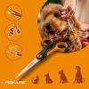 imageFiskars Pet Trimming Scissors Dog ampamp Cat Grooming Scissors Precision Stainless Steel Blades ampamp SoftGrip Handle 675 OrangeBlack