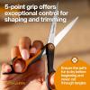 imageFiskars Pet Trimming Scissors Dog ampamp Cat Grooming Scissors Precision Stainless Steel Blades ampamp SoftGrip Handle 675 OrangeBlack