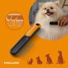 imageFiskars Pet Wide Tooth Comb Cat ampamp Dog Comb WideSpaced Rounded Teeth ampamp SoftGrip Handle for Gentle Detangling 7 OrangeBlack