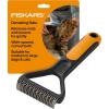 imageFiskars Pet Dematting Rake Cat ampamp Dog Comb WideSpaced Curved Teeth ampamp SoftGrip Handle for Easy Dematting 675 OrangeBlack