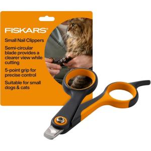 imageFiskars Pet Small Pet Nail Clippers Cat and Dog Nail Clippers Precision Stainless Steel Blades ampamp SoftGrip Handle 425 OrangeBlack
