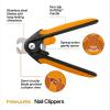 imageFiskars Pet Large Nail Clippers Cat and Dog Nail Clippers SemiCircular Blade ampamp SoftGrip Handle with Safety Lock 575 OrangeBlack