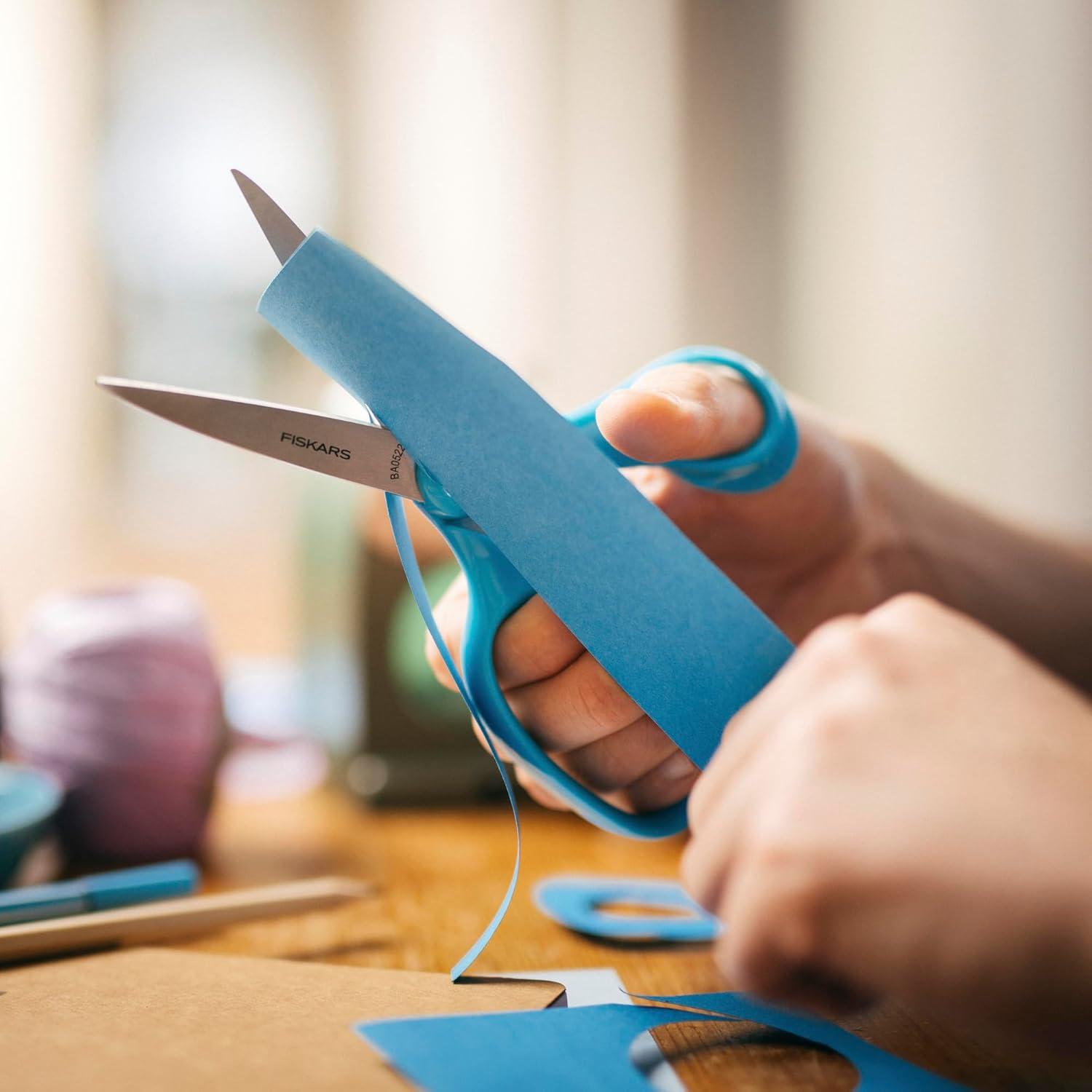 imageFiskars 7 Student Scissors for Kids Ages 1214 Scissors for School or Crafting Back to School Supplies Colors May Vary