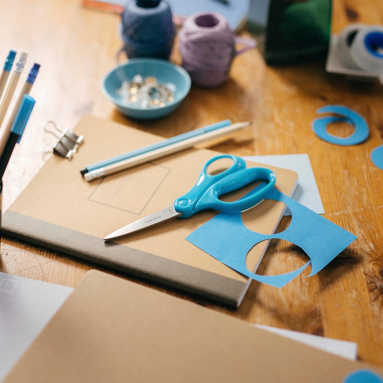 imageFiskars 7 Student Scissors for Kids Ages 1214 Scissors for School or Crafting Back to School Supplies Colors May Vary