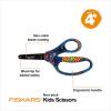 imageFiskars Designer Nonstick Blunttip 5 Kids Scissors Bright Pixels