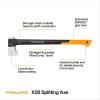 imageFiskars X28 Splitting Axe 28 Advanced Blade Design Splitting Wedge Medium Logs 812 Forged Steel RustResistant ShockAbsorbing Lightweight FiberComp