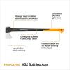 imageFiskars X32 Splitting Axe 32 Advanced Blade Design Splitting Wedge Heavy Duty for Large Logs Forged Steel RustResistant ShockAbsorbing Lightweight FiberComp