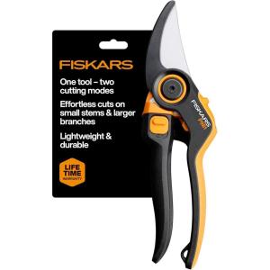 imageFiskars DualAction Pruner  Hand Pruner with Two Cutting Modes Bypass Garden Pruner for Stems and Branches up to 1 LowFriction Steel Blade FiberComp Frame