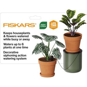 imageFiskars LifeWell Watering System for Houseplants SelfWatering Indoor Plant Stand with Siphon Action Waters Up to 6 Plants 33 ReachWatering Vessel
