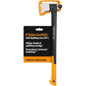 imageFiskars X28 Splitting Axe 28 Advanced Blade Design Splitting Wedge Medium Logs 812 Forged Steel RustResistant ShockAbsorbing Lightweight FiberComp