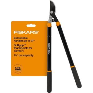 imageFiskars DualAction Lopper 2in1 Lopper with Dual Cutting Modes S Mode for Precise Snips for Stems L Mode for Power Through Branches Low Friction Steel Blade 2 Cutting Capacity2537 Extendable Bypass