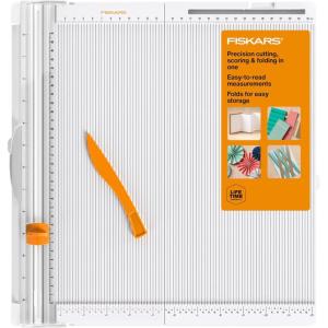 imageFiskars 12 Trim amp Score Board TripleTrack System Integrated Scoring Surface Folding Design for Crafting and TravelTrim  Score