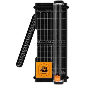 imageFiskars Recycled SureCut Portable Paper Trimmer  12 Cut Length  Craft and Office Paper Cutter with Grid Lines  Black